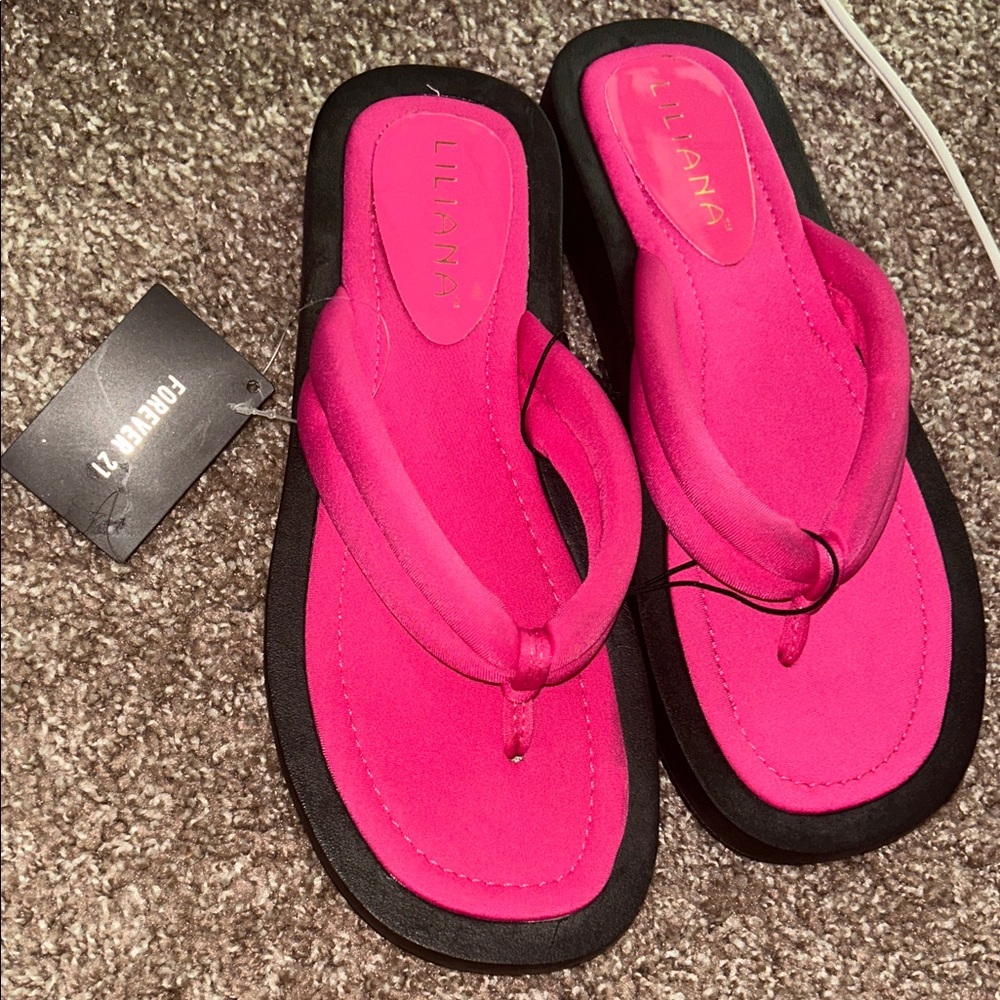 Forever 21 Women's Hot Pink Thong Sandals